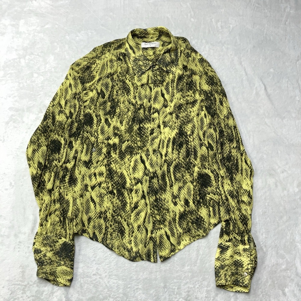 Salt Murphy Snake Print Sheer‎ Long Sleeve Shirt Men Large Lightweight Designer